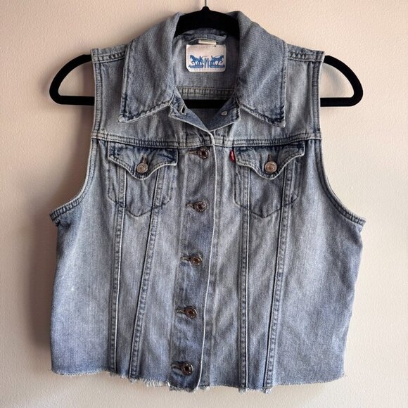 Levi Strauss & Co Tops - Levi's Denim Vest Snap Closure Women's Size Medium M